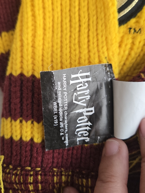 Warner Bros. Yellow and Maroon Striped Knit Scarf - Picture 4 of 4